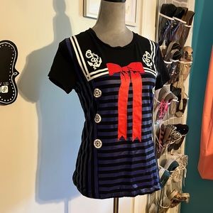 Jawbreaker Black & Purple Graphic Sailor Short Sleeve Tee